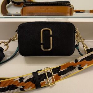 Marc Jacobs Black Crossbody Bag with Gold Hardware
